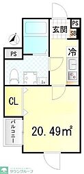 CFジオーレ北綾瀬テラス 1Kの間取図画像