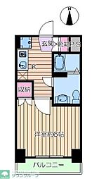 シンシアリー 1Kの間取図画像