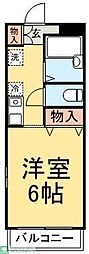 クレッセント高砂 1Kの間取図画像