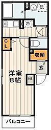 ドルチェヴィータ 1Kの間取図画像