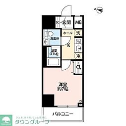 プレール・ドゥーク梅島 1Kの間取図画像