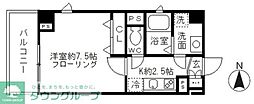 リヴェールタワー綾瀬 1Kの間取図画像