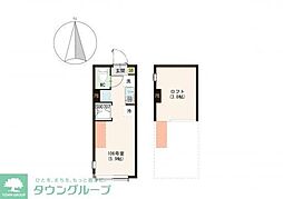 ハーモニーテラス千住緑町III ワンルームの間取図画像