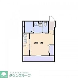 Libra六町 1Kの間取図画像