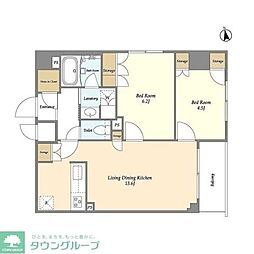 オルサス梅島 1Kの間取図画像