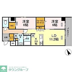ロイジェント平井 2LDKの間取図画像