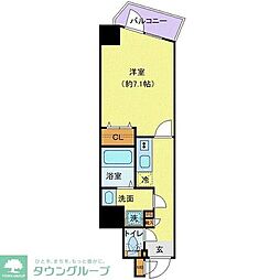 プレール・ドゥーク西新井II 3階1Kの間取り