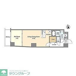 東武伊勢崎線 西新井駅 徒歩6分の賃貸マンション 5階1LDKの間取り