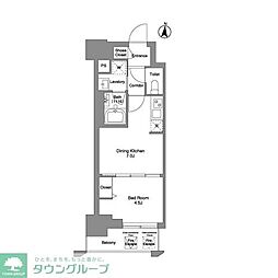 クラリティア綾瀬 5階1DKの間取り