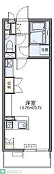 レオネクストアシュ 1階ワンルームの間取り