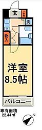 東京メトロ千代田線 北千住駅 徒歩4分の賃貸マンション 4階1Kの間取り