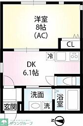 ＳＱＵＡＲＥ2 2階1DKの間取り