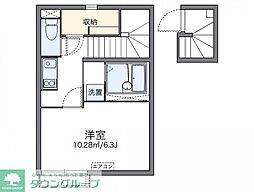 レオネクストラーラ 2階1Kの間取り