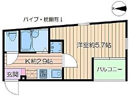 Ciruela 1階1Kの間取り