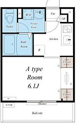 リブリ・グリーン東新小岩 3階1Kの間取り