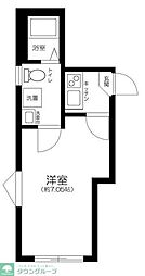 レジデンス青井 2階1Kの間取り