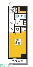 ライオンズマンション西新井本町第2 2階ワンルームの間取り