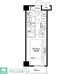 ＡＲＴＥＣＡＳＡ　Ａｌｉｖｉｅ　綾瀬 1階1Kの間取り