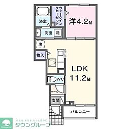 ハイムＳ 1階1LDKの間取り