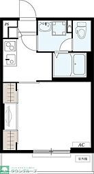 リブリ・王子神谷 2階1Kの間取り