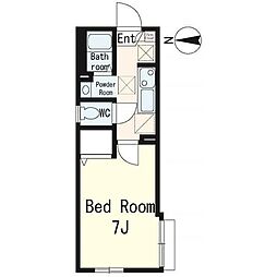 東京メトロ日比谷線 北千住駅 徒歩7分の賃貸アパート 1階1Kの間取り
