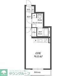東京メトロ千代田線 綾瀬駅 徒歩11分の賃貸マンション 1階ワンルームの間取り