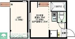 東京メトロ千代田線 北千住駅 徒歩3分の賃貸アパート 1階ワンルームの間取り
