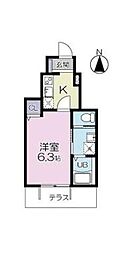 JR常磐線 亀有駅 徒歩15分の賃貸アパート 1階1Kの間取り