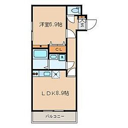 サンマインド 3階1LDKの間取り