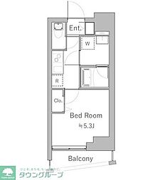 京成押上線 四ツ木駅 徒歩6分の賃貸マンション 5階1Kの間取り