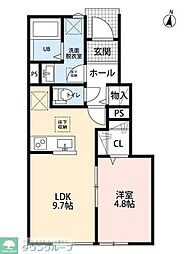 つくばエクスプレス 六町駅 徒歩24分の賃貸アパート 1階1LDKの間取り