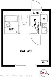 シャンテ綾瀬 1階1Kの間取り