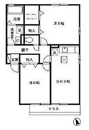 京成本線 お花茶屋駅 徒歩13分の賃貸アパート 1階2DKの間取り