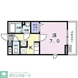 レジデンス鎌倉 2階1Kの間取り