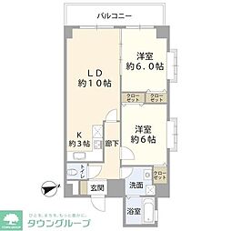 SPRING　COURT 6階2LDKの間取り