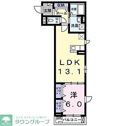 イル・ヴィラージュ 2階1LDKの間取り