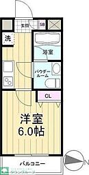 京成本線 お花茶屋駅 徒歩6分の賃貸マンション 5階1Kの間取り
