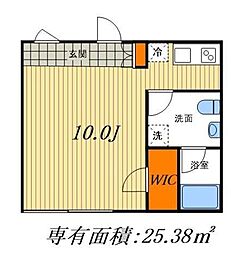 EDIT北千住 1階ワンルームの間取り