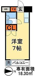 エレガンス綾瀬シックス ワンルームの間取図画像