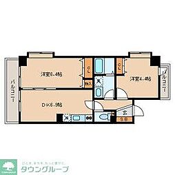 ヴァンヴェール 2DKの間取図画像