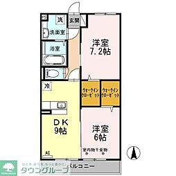メゾンコンフォール3 2DKの間取図画像