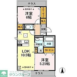 スターチア東金町 2LDKの間取図画像