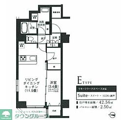 アイルプレミアム押上ノルド 5階1LDKの間取り