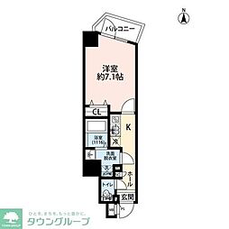 東武大師線 大師前駅 徒歩9分の賃貸マンション 6階1Kの間取り