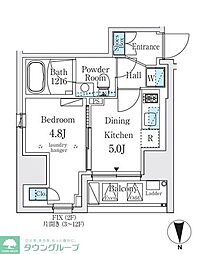 ジオエント秋葉原 4階1DKの間取り