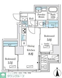 ジオエント秋葉原 10階2DKの間取り