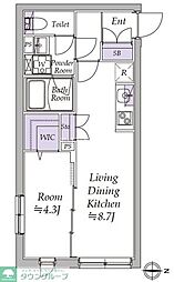 アトリオフラッツ日暮里 3階1LDKの間取り