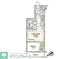 オープンレジデンシア葛西 7階1LDKの間取り
