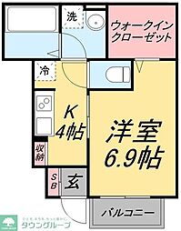 京成本線 京成高砂駅 徒歩14分の賃貸アパート 1階1Kの間取り