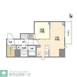 シェフルール新御徒町II 2階1LDKの間取り